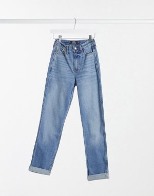Голубые джинсы в винтажном стиле -Темно-синий Hollister