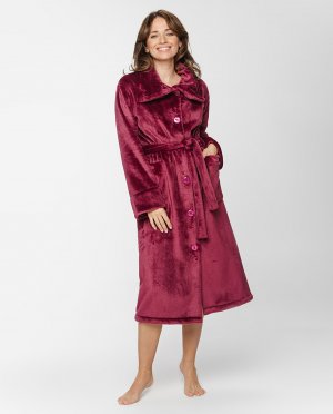 Женский длинный бархатный халат , розовый Coemi