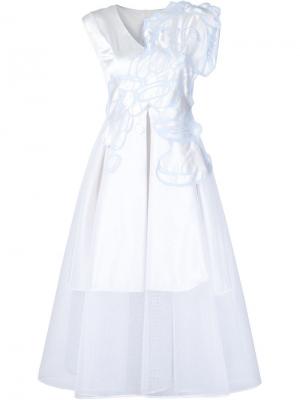 Многослойное платье А-образного кроя Xiao Li. Цвет: белый