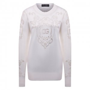 Шелковый пуловер Dolce & Gabbana. Цвет: белый