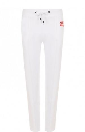 Укороченные хлопковые брюки с эластичным поясом Kenzo. Цвет: белый