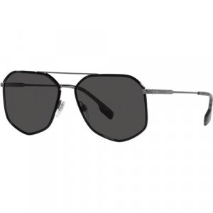 Солнцезащитные очки , черный, бесцветный Burberry. Цвет: черный