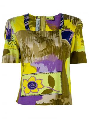 Блузка с цветочным мотивом Pierre Cardin Vintage. Цвет: жёлтый и оранжевый