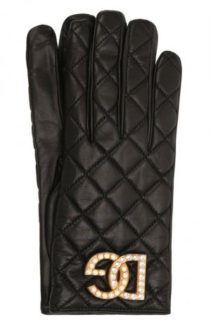 Кожаные перчатки Dolce & Gabbana. Цвет: чёрный