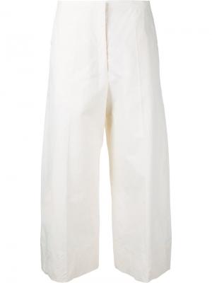 Укороченные широкие брюки Lemaire. Цвет: телесный