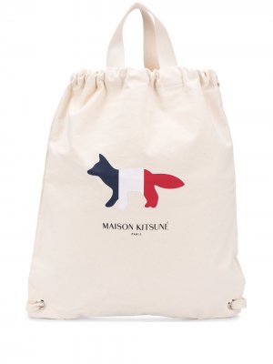 Рюкзак с принтом Maison Kitsuné. Цвет: нейтральные цвета