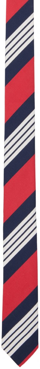Красно-синий галстук с четырьмя полосками Thom Browne