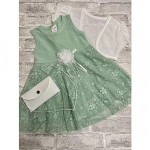 Платье , хлопок, нарядное, размер 74/80, зеленый Dodipetto. Цвет: зеленый
