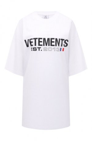 Хлопковая футболка VETEMENTS. Цвет: белый