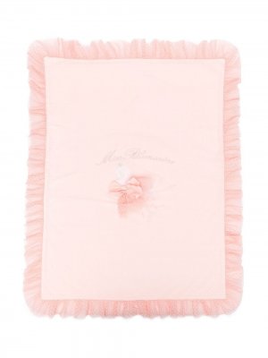 Одеяло с кружевной отделкой Miss Blumarine. Цвет: розовый
