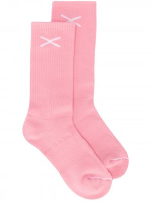 Кашемировые носки с логотипом Barrie. Цвет: розовый