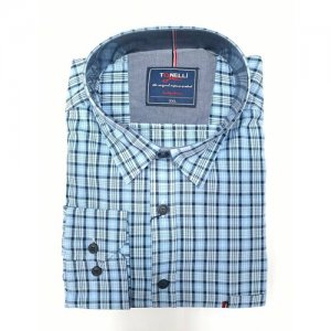 Рубашка , размер 2XL(62), синий Tonelli. Цвет: синий