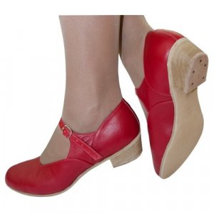 Туфли для девочек, танцев, натуральная кожа, размер 31, красный VARIANT. Цвет: красный