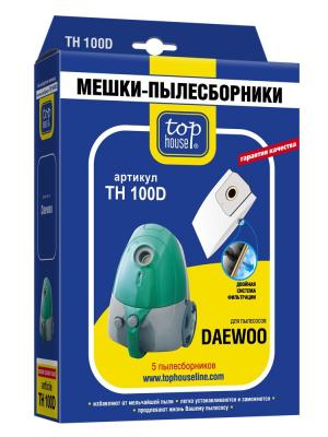 Двухслойные мешки-пылесборники TH 100 D, 5 шт. для пылесосов TOP HOUSE. Цвет: синий