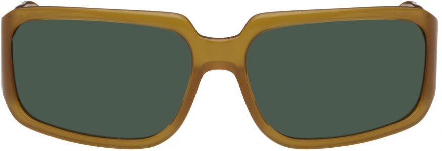 Оранжевые квадратные солнцезащитные очки Linda Farrow Edition Dries Van Noten