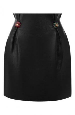 Кожаная юбка Versace. Цвет: чёрный