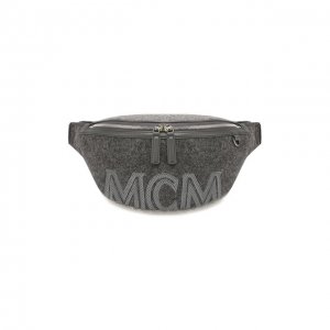 Текстильная поясная сумка MCM. Цвет: серый