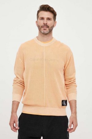 Хлопковый свитер , оранжевый Calvin Klein Jeans