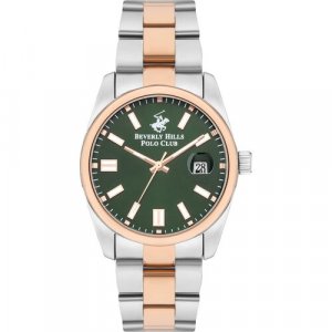 Наручные часы BP3373X.570, серебряный, золотой Beverly Hills Polo Club. Цвет: серебристый/золотистый/зеленый