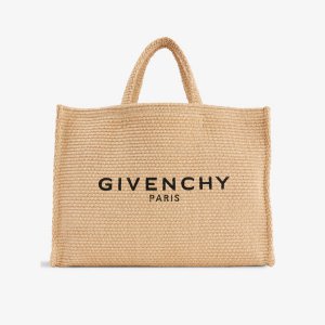 Большая сумка-тоут из рафии G-Tote с вышитым логотипом , цвет natural Givenchy