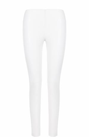 Укороченные кожаные брюки-скинни Givenchy. Цвет: белый