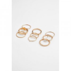 Кольцо HM, комплект из 9 предметов золотого цвета H&M