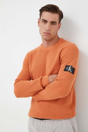 Хлопковый свитер , оранжевый Calvin Klein Jeans