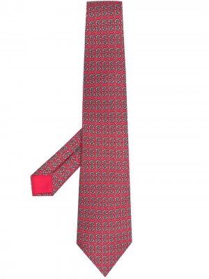 Галстук 2000-х годов с принтом Hermès. Цвет: красный