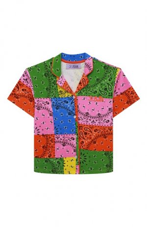 Хлопковая блузка MC2 Saint Barth. Цвет: разноцветный