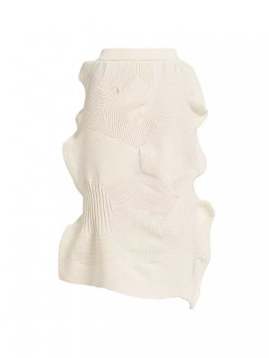 Трикотажная юбка миди Kone в стиле пэчворк , белый Issey Miyake