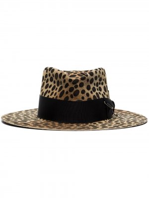Шляпа-федора с леопардовым принтом Nick Fouquet. Цвет: нейтральные цвета