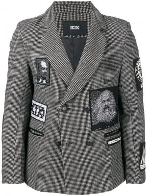 Двубортный пиджак KTZ. Цвет: черный