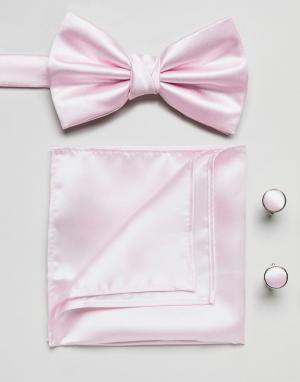 Набор из галстука и платка для нагрудного кармана розового цвета -Розовый Burton Menswear