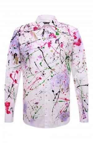 Хлопковая рубашка Dolce & Gabbana. Цвет: разноцветный