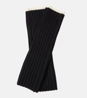 Шерстяные перчатки ребристой вязки Toteme, черный Totême