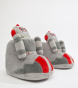 Серые ботинки-слиперы с отделкой в виде робота ASOS DESIGN. Цвет: серый