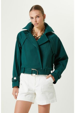 Зеленое пальто с воротником-жакетом , зеленый Network