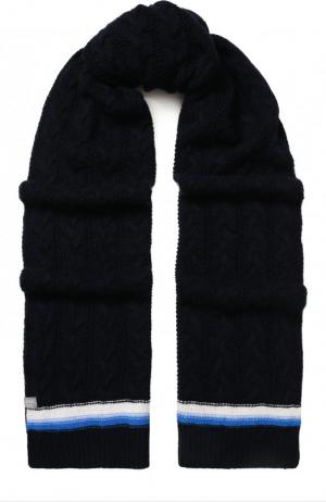 Кашемировый шарф фактурной вязки FTC. Цвет: темно-синий