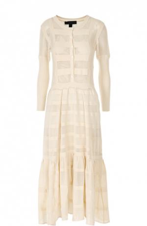 Вязаное платье Burberry Prorsum. Цвет: светло-бежевый