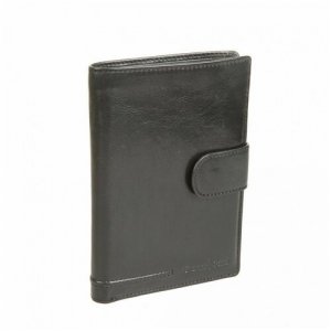 Портмоне 708457 black, вертикальное, с обложкой для паспорта, на кнопке Gianni Conti. Цвет: черный