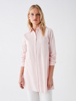 Женская рубашка-туника в клетку с длинным рукавом , розовый плед LCWAIKIKI Classic