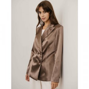 Пиджак , размер 52, коричневый Модный Дом Виктории Тишиной. Цвет: коричневый