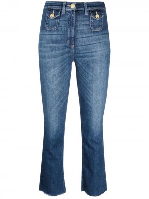 Укороченные джинсы с необработанными краями Elisabetta Franchi. Цвет: синий