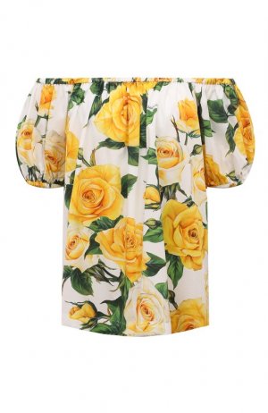 Хлопковая блузка Dolce & Gabbana. Цвет: разноцветный