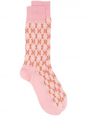 Носки с принтом Marni. Цвет: розовый