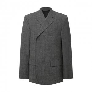 Шерстяной пиджак Balenciaga. Цвет: серый