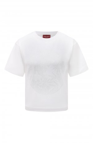 Хлопковая футболка Giorgio Armani. Цвет: белый