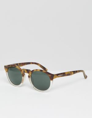 Солнцезащитные очки в черепаховой оправе с классическими стеклами Mr B Boho. Цвет: коричневый