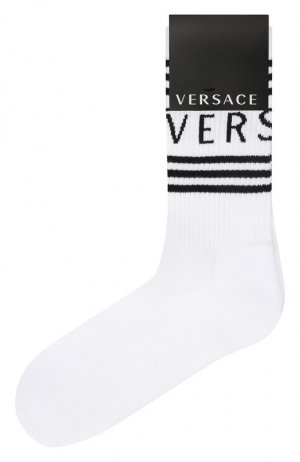 Хлопковые носки Versace. Цвет: белый