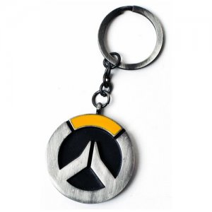 Брелок металлический Overwatch Logo JINX. Цвет: черный/желтый/серебристый